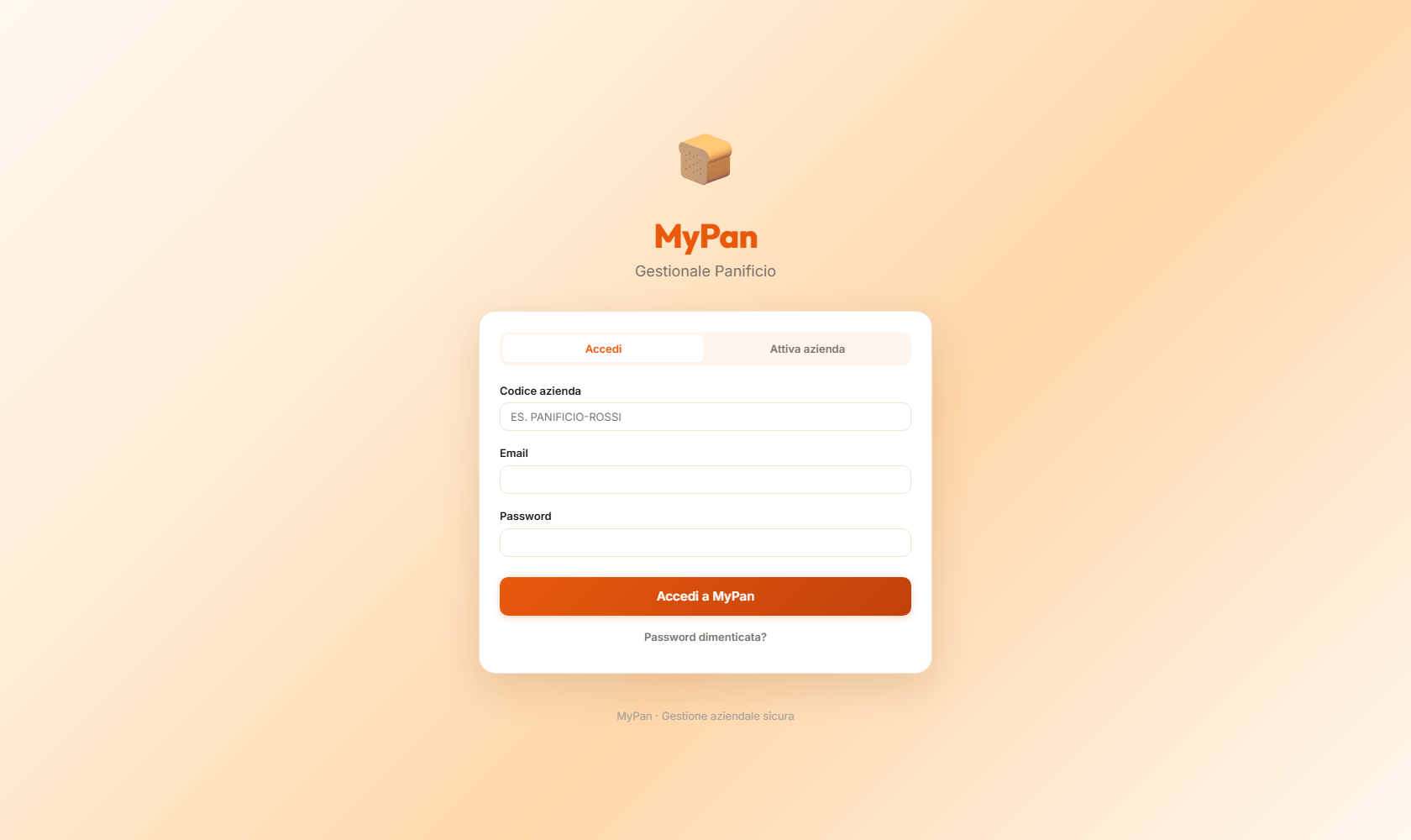 Schermata 01-login di MyPan